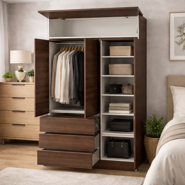 Clóset 3 Puertas con Cajones y Maletero | Melamina 200 cm – Santiago de Chile