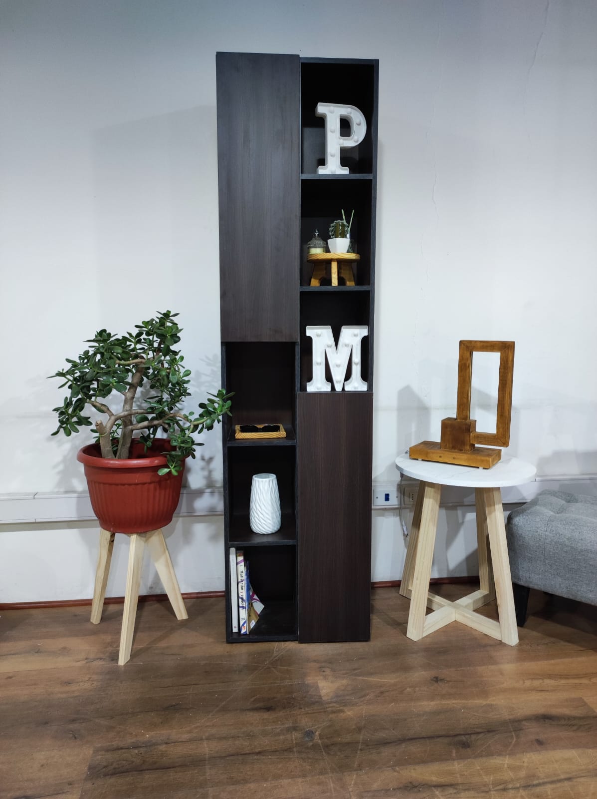 Estante Biblioteca Moderno Con Dos Puertas 10 Repisas