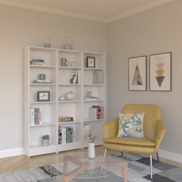 Estantería Librería Moderna Blanca – Organiza y Decora con Estilo