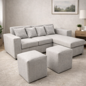 Sofá Modular Budapest Tipo L | Con Puff y Cojines Incluidos