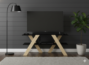 Rack para TV Estilo Nórdico 120 cm | Melamina y Patas de Pino – Santiago de Chile