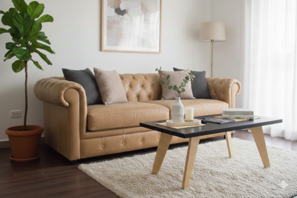 Mesa de Centro Estilo Nórdico Blanca | Mueble Moderno Santiago de Chile