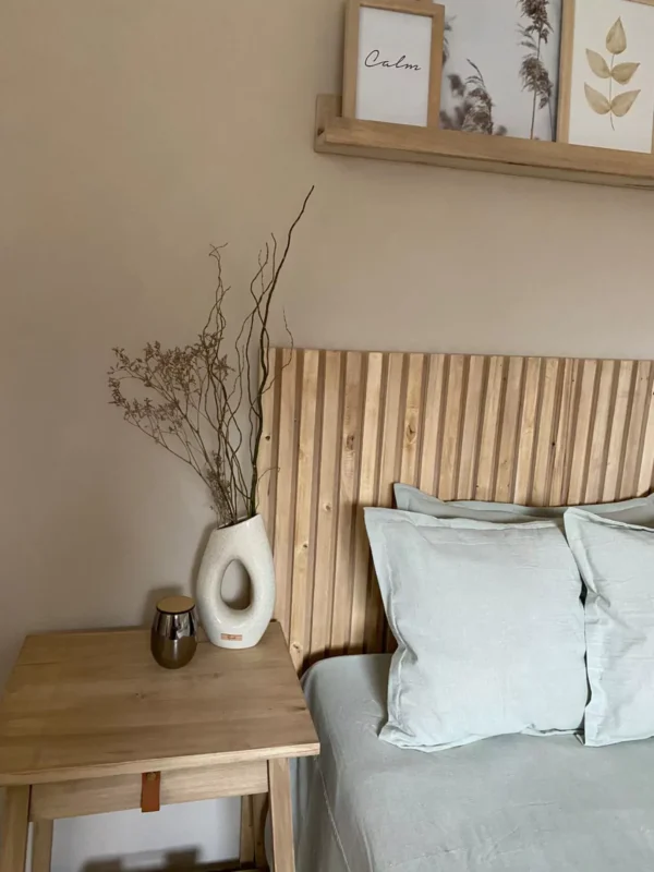 Respaldo de cama 2 plazas paneles varillados Madera